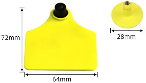 UHF RFID cattle ear tag size comparison