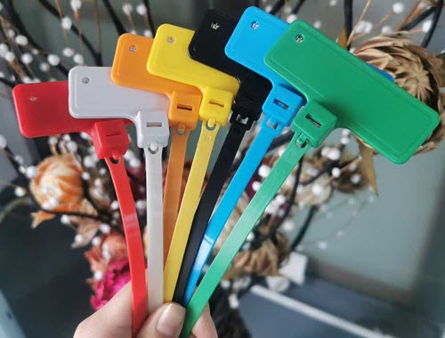 LED RFID Cable Tie Tag - installed on cable